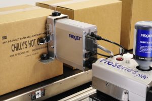 ID Technology foxjet proseries 768e with ink barcode printer boxes